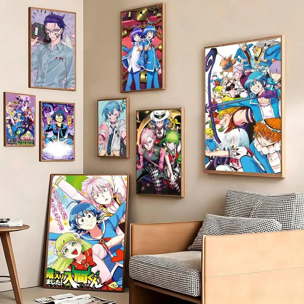 W-Welcome to Demon School Iruma kun Anime Poster Pegatina artistica HD autoadhesiva impermeable para salon dormitorio
