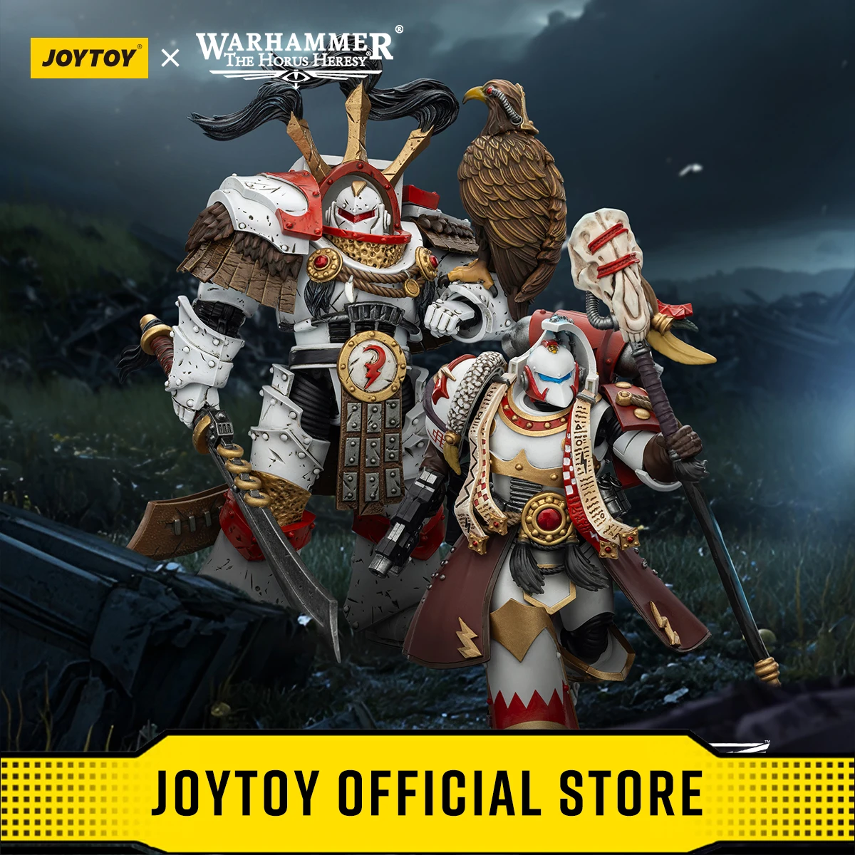 

Фигурки JOYTOY Warhammer 40,000 1/18: White Scars Stormseer Consul Legion Praetor в броне Cataphractii Terminator