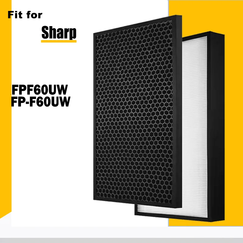 FZF60HFU (FZ-F60HFU) HEPA Filter and FZF60DFU (FZ-F60DFU) Carbon Filter fits Sharp FPF60UW, FP-F60UW