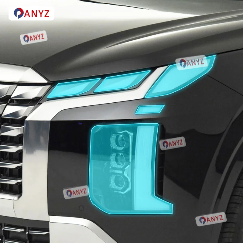 

2 шт. защитная пленка для фар автомобиля, прозрачная черная наклейка из ТПУ для Hyundai Palisade 2022-2023, автомобильные аксессуары