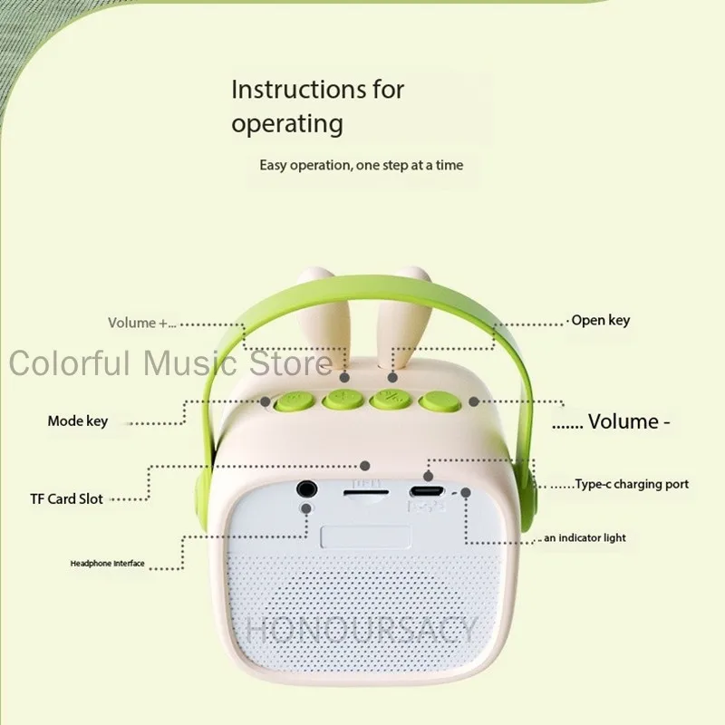 Alto-falante portátil bluetooth sistema de karaokê doméstico com 1-2 microfones sem fio família ktv conjuntos para cartão tf aux presentes das crianças