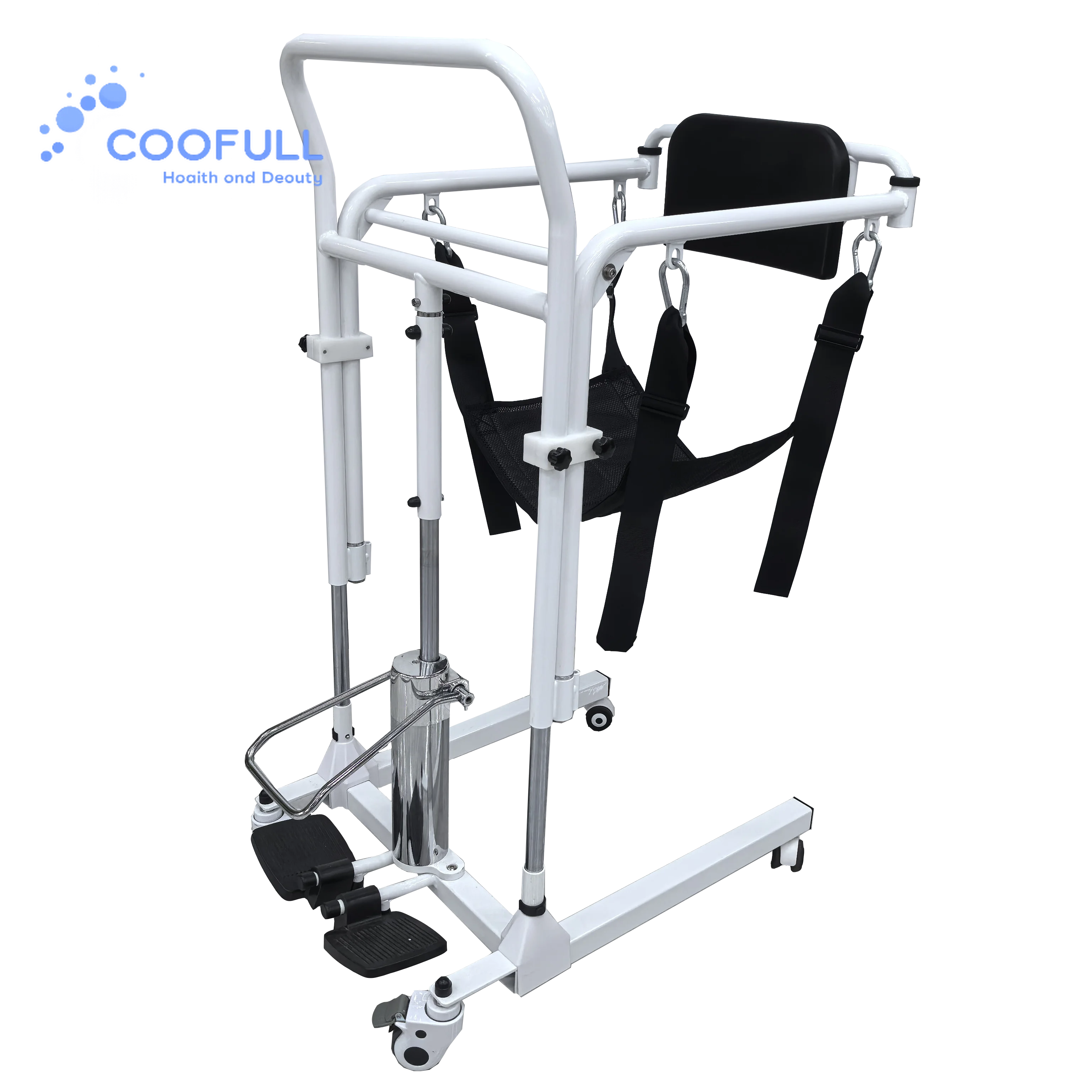 Coolfull Hydraulic Patient Lifting and Transfer Chair for Nursing the Elderly with Mobility Impairment (4-in-1 Function)