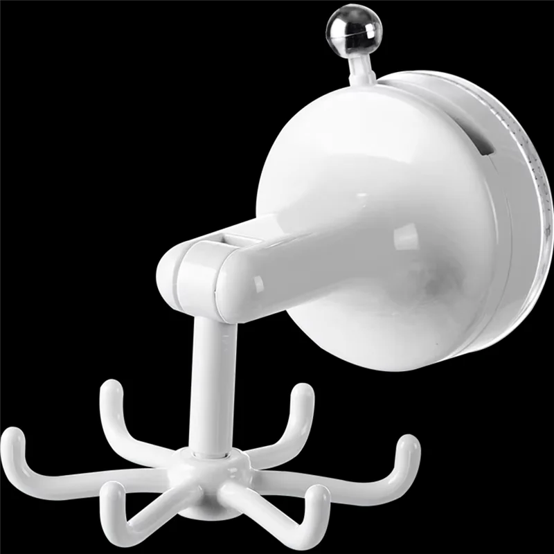 AT05-Rotatable Kitchen Hook - 6-Claw Suction Cup Wall Mount For Spatulas & Cookware, Drill-Free Plastic Storage Solution