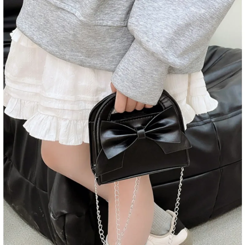 

Children Small Bag Simple Bow Girl Handbag Trendy Kindergarten Pupil Cute Kids Crossbody Shoulder Princess Korean Style