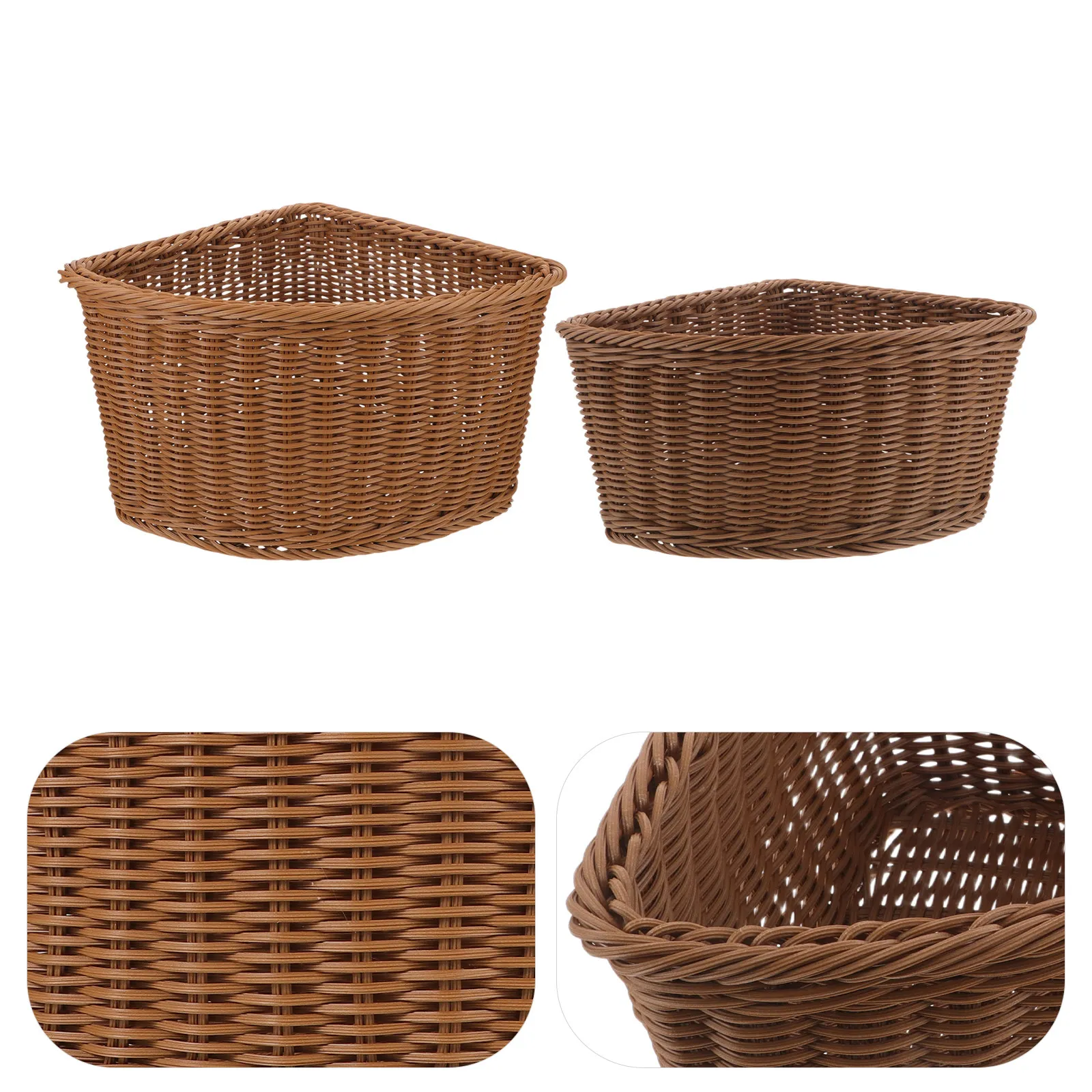 Triangle Corner Basket Organizer for Wardrobe, Bathroom, Desktop & Pantry Storage – 2 Pcs