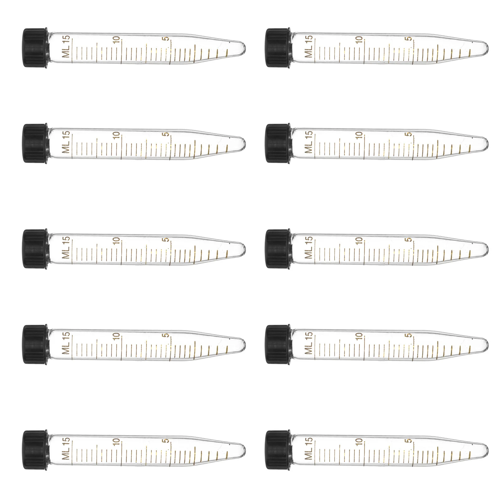 

10Pcs 15Ml Centrifuge Tube with Screw Cap Conical Bottom High Transparency Precise Scale Flat Inner Surface for Clinical