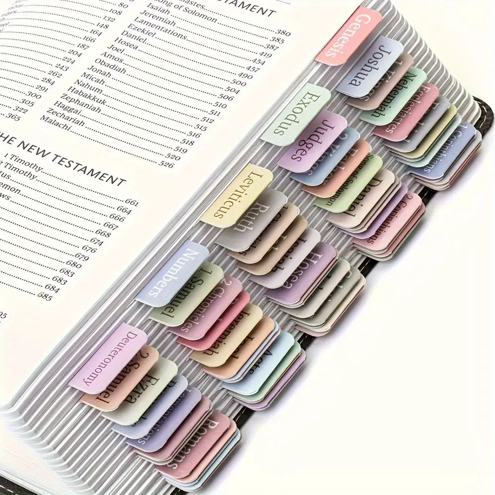 

5 sheet/set Sticky Notes Bible Index Tabs Studying Bible Morandi Laminated Bible Tabs Index Memo Pads Index Tabs Stickers