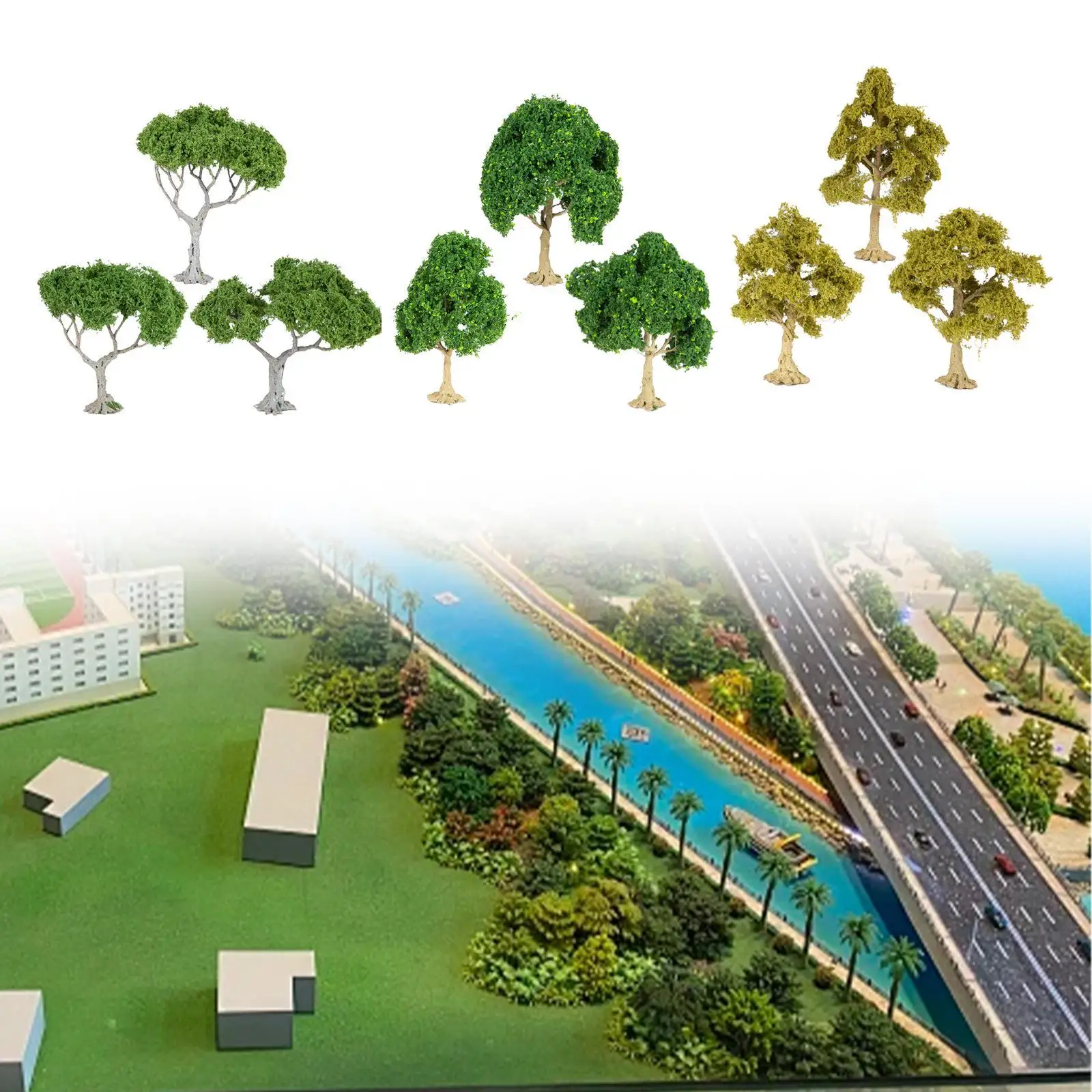 3 Pack of Model Trees for Railway Scenery and Miniature Display