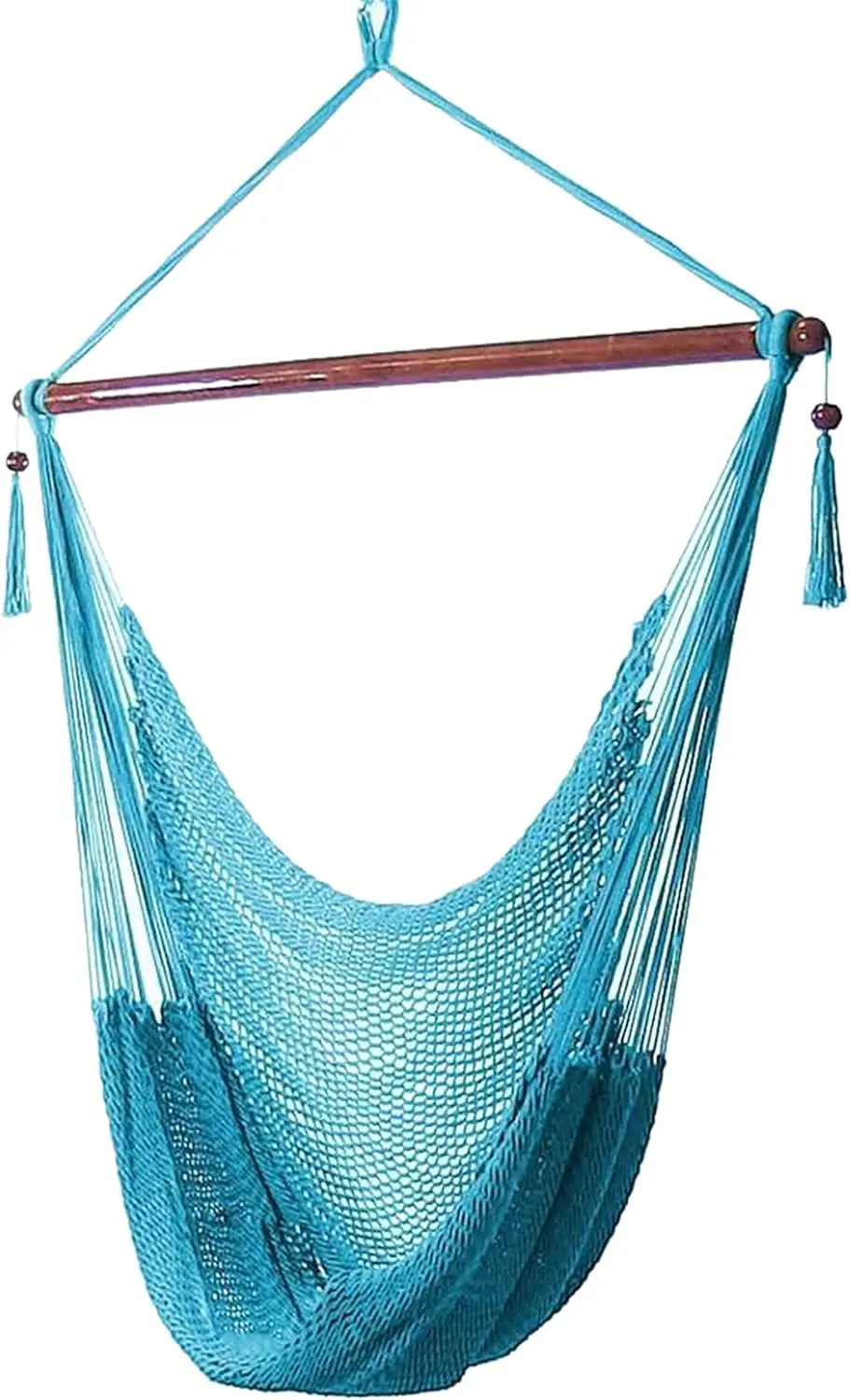 

Outdoor Caribbean XL Hanging Hammock Chair Swing - Soft-Spun Polyester Rope - 300-Pound Capacity - Sky Blue