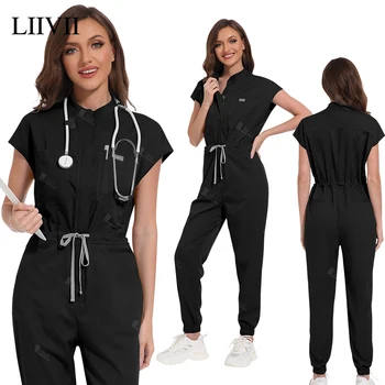 Vêtements de travail clinique une pièce, uniformes chirurgicaux, uniforme de soins infirmiers pour femmes, uniformes médicaux, combinaison d'hôpital, vêtements de travail pour Salon de beauté