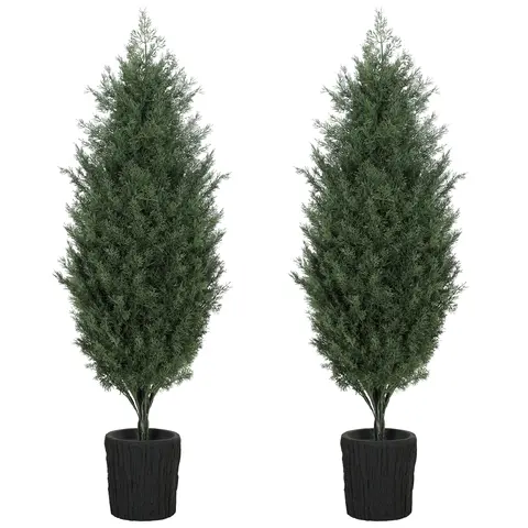 HOMCOM 4ft Artificial Christmas Tree Set of 2