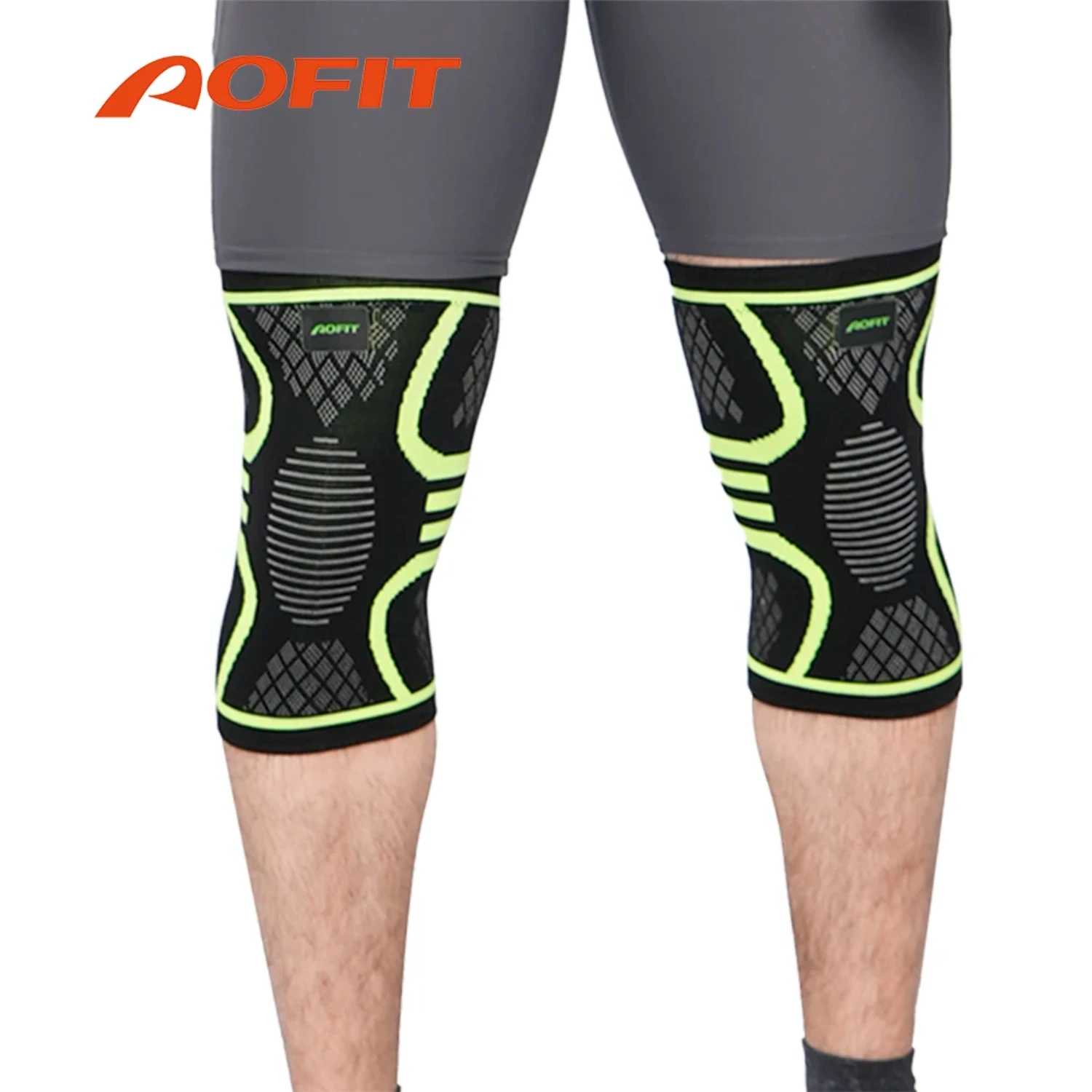 1 PCS Sport Kneepad Silica Gel Non-slip Knee Pads Running Yoga Kneelet Protective Ventilation Knit Nylon High Elasticity