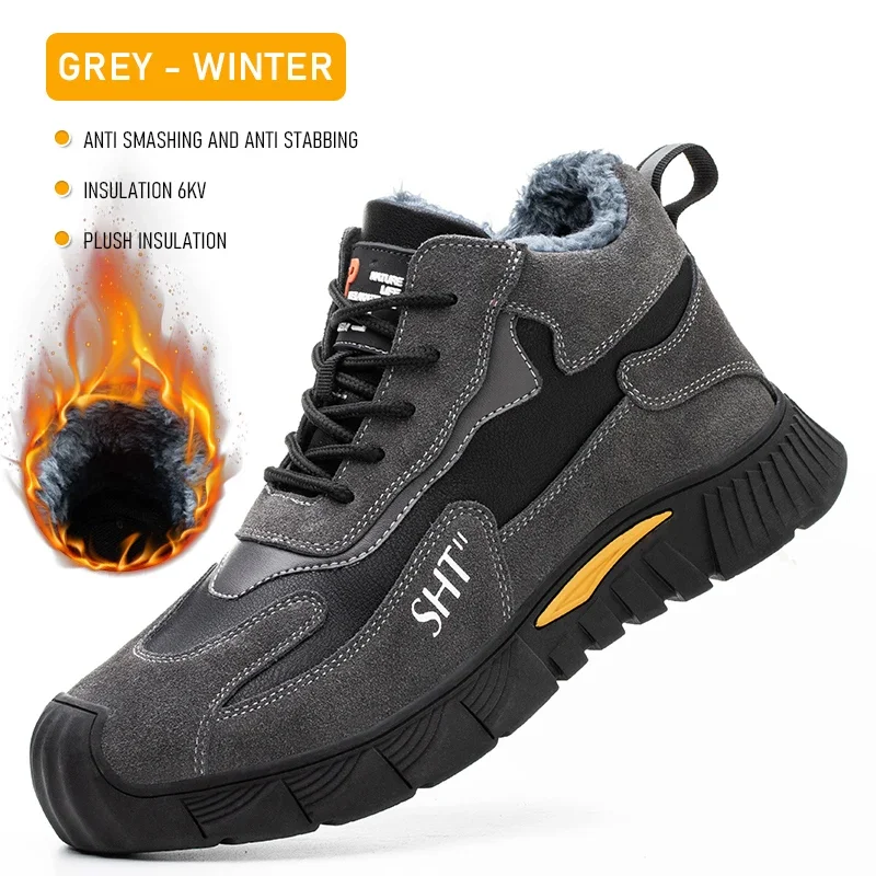 New Winter Men Ankle Boots Insulation Man Work Safety Boots Anti-Spark Construction Protective Footwear Men Sneakers Size 36-46