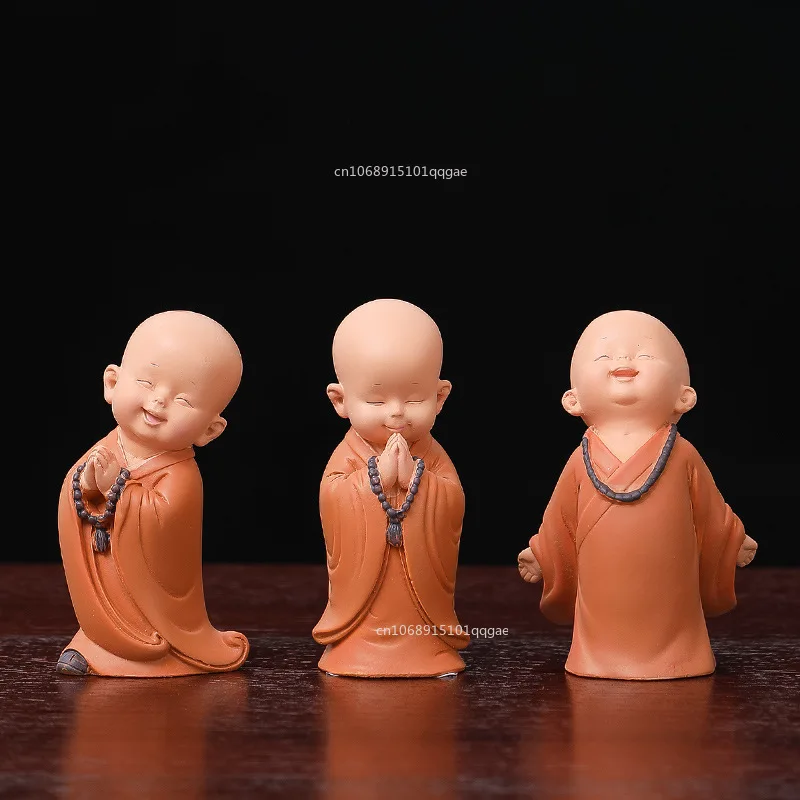 New Little Monk Figurine Mini Monk Statue Cute Buddha Tatue Adorable Baby Little Monk Decoration Creative Ornament  Decoration