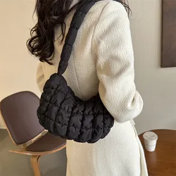 Bolso cruzado acolchado para mujer, bandolera plisada con burbujas y nube, grande, de diseñador, fruncido, 2024