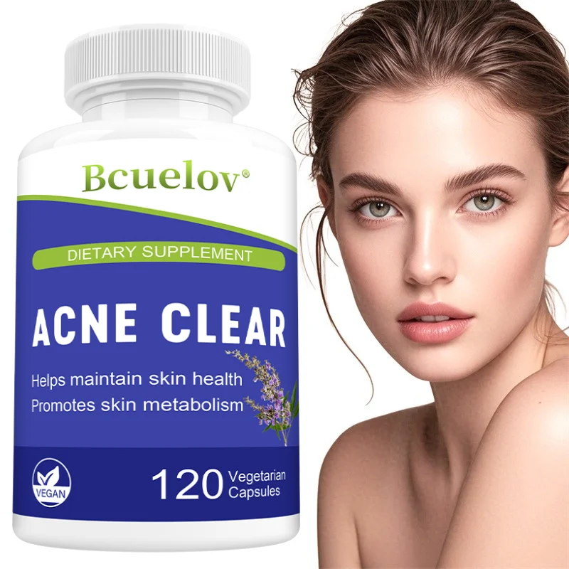 Natural Clear Skin Capsules, Balance Oil & Metabolism, Refine Oily Skin & Smooth Blemish-Prone Skin for Teens, Men & Women