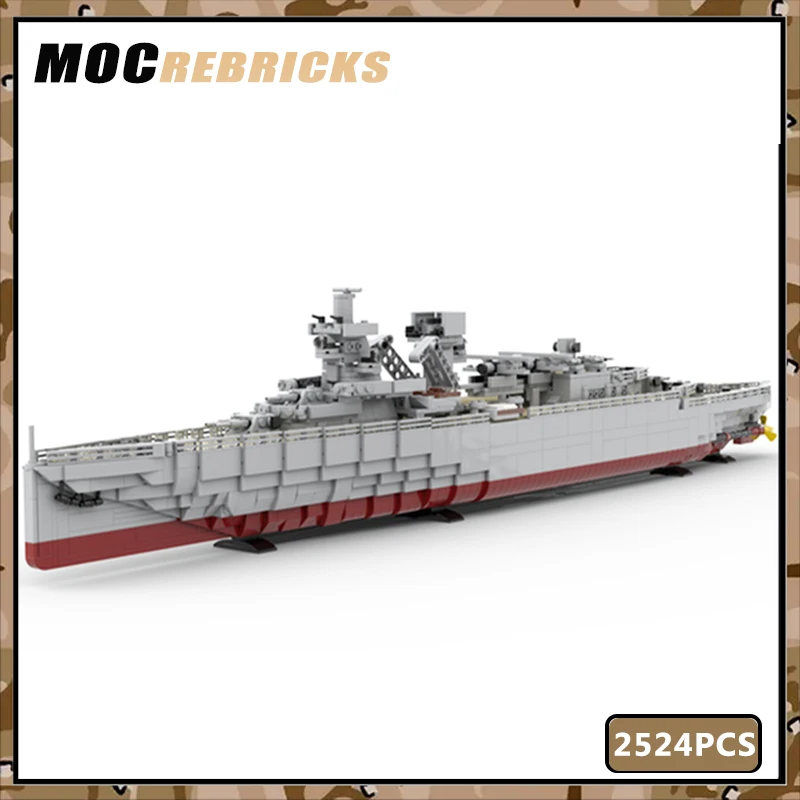 MOC Military Warship Series Light Cruiser Building Blocks Suit Originality Assembling Brick Children's Model Toy Christmas Gifts