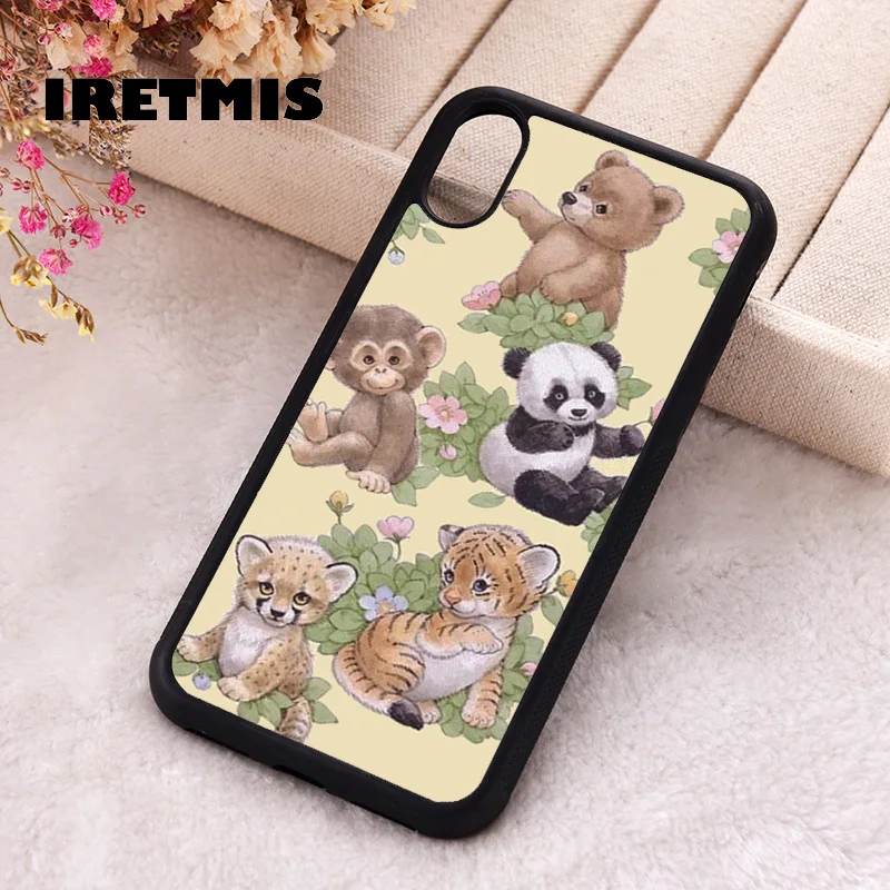 Iretmis Phone Cover Case For iPhone X XS Max XR 11 12 13 PRO MINI 14 15 16 Plus Rubber Silicone TPU Safari Babies