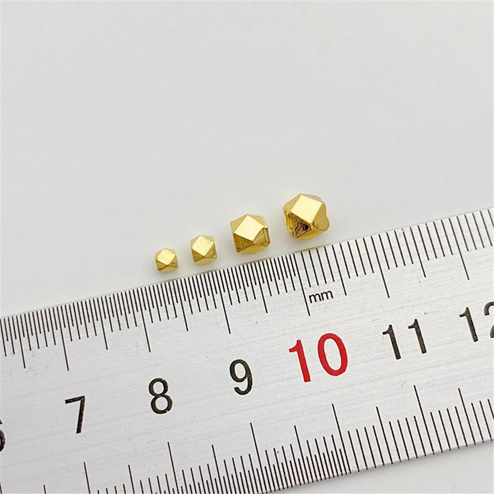 14K Gold-plated Polygonal Cut Corner Beads, Scattered Beads DIY Handmade Bracelets, Necklaces, Jewelry Accessories, Materials