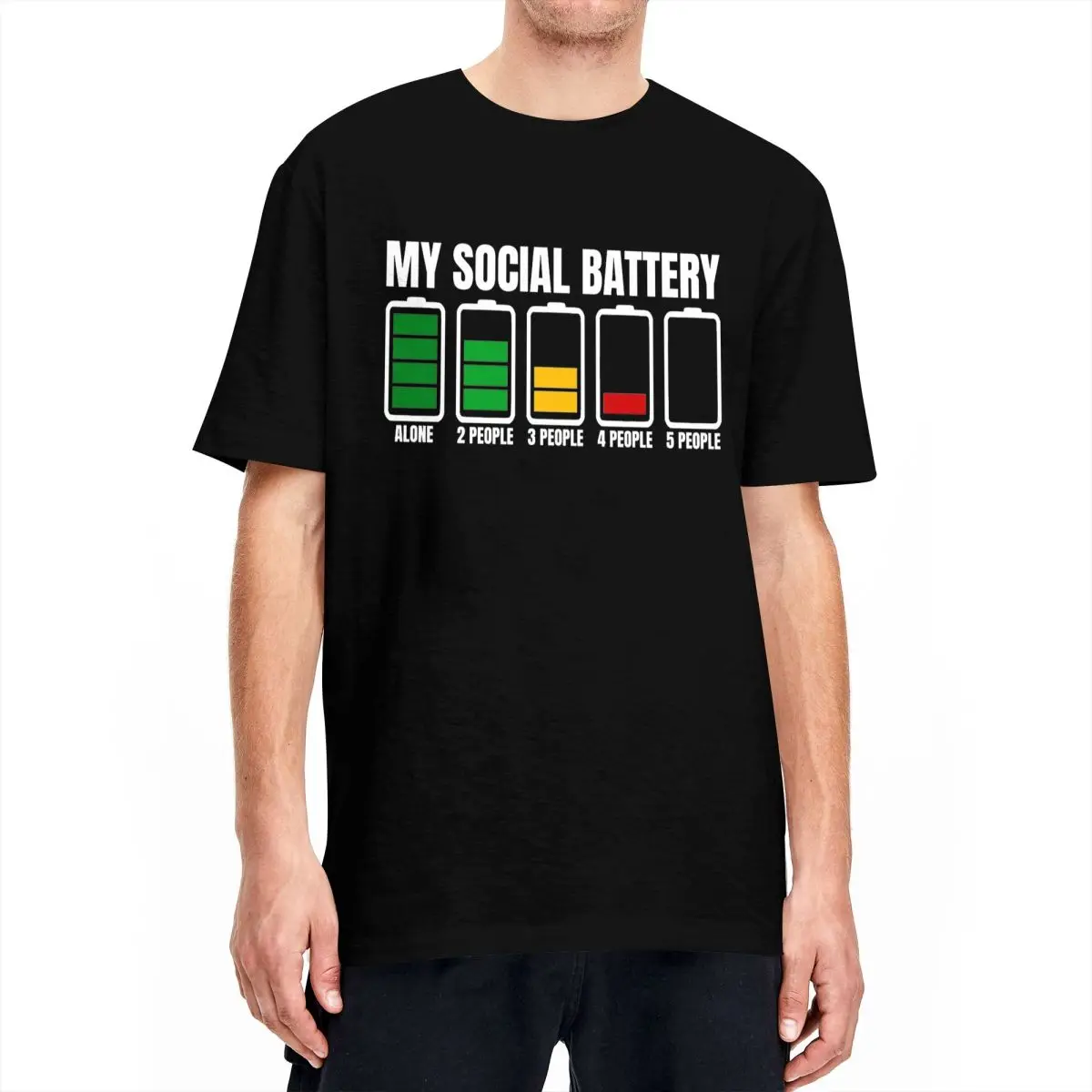 My Social Battery T-Shirt Summer Funny Introverted Memes T Shirts Cotton Harajuku Tee Shirt For Adult Short-Sleeved Casual Tops