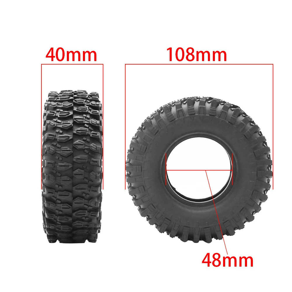 108mm Rock OFF-Road Tires Rc Car 1.9 Inch Tyre For 1/10 Axial SCX10 RC4WD D90 D110  MST RGT Tamiya Rock Crawler Truck