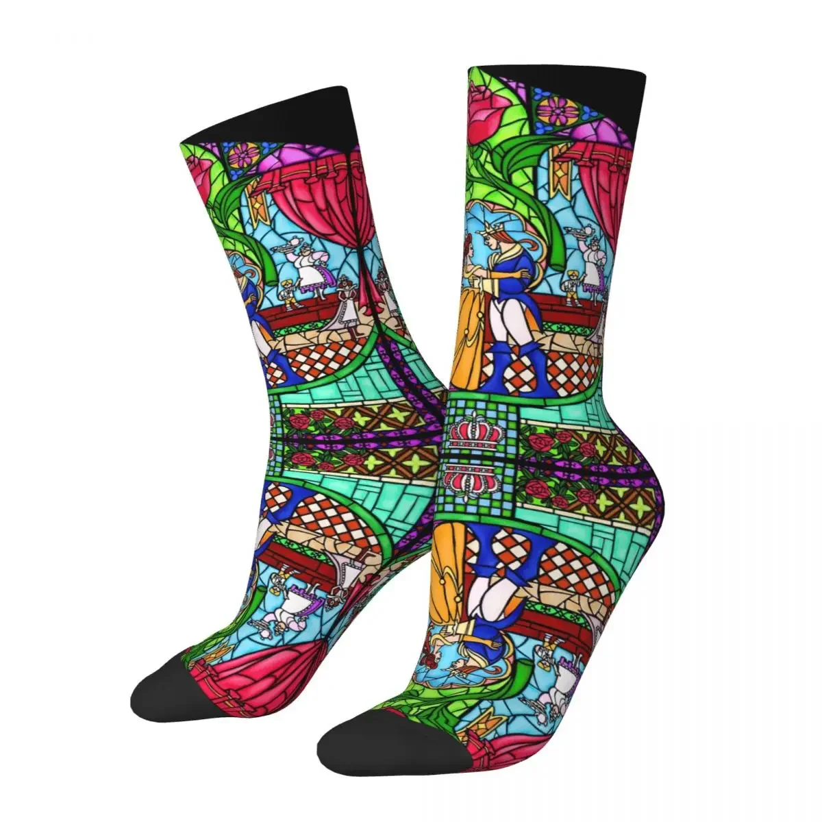 

Patterns Of The Stained Glass Window Socks Harajuku Super Soft Stockings All Season Long Socks Accessories for Birthday Present