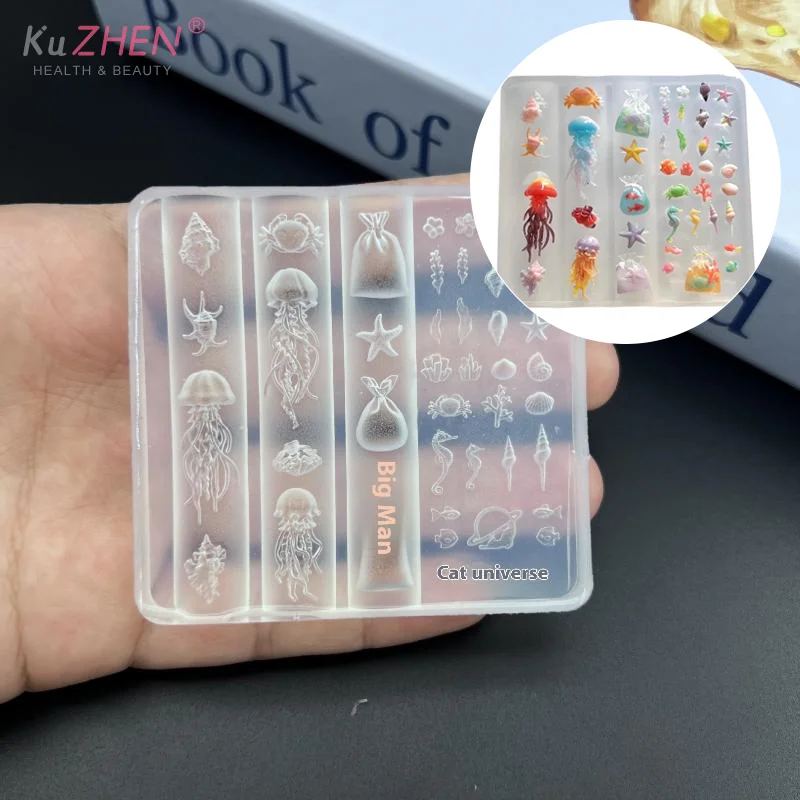 Art Craft Jellyfish - 3D Ozean Serie Silikon Nagel Form