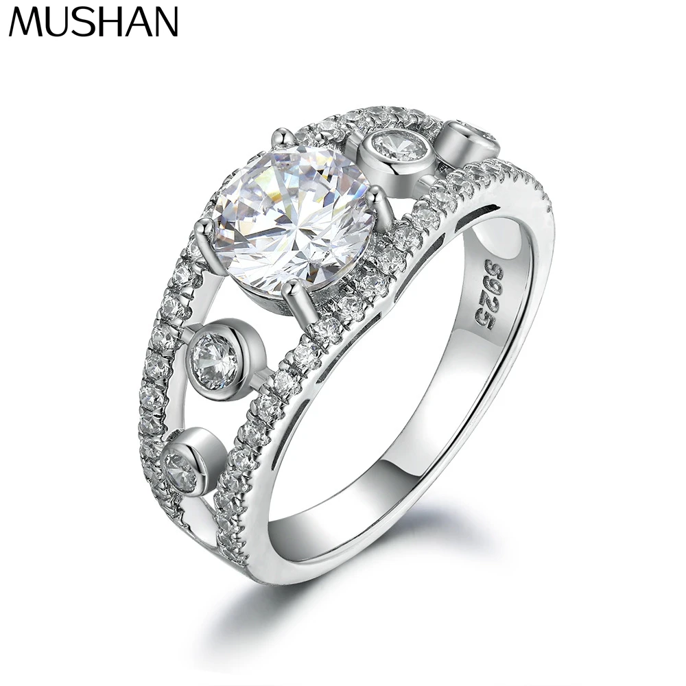 

Ювелирные изделия MuShan: Кольцо из стерлингового серебра 925 пробы с кубическим цирконием 5А в форме сердца, для невесты, с покрытием из настоящего золота 18К, изысканные ювелирные кольца