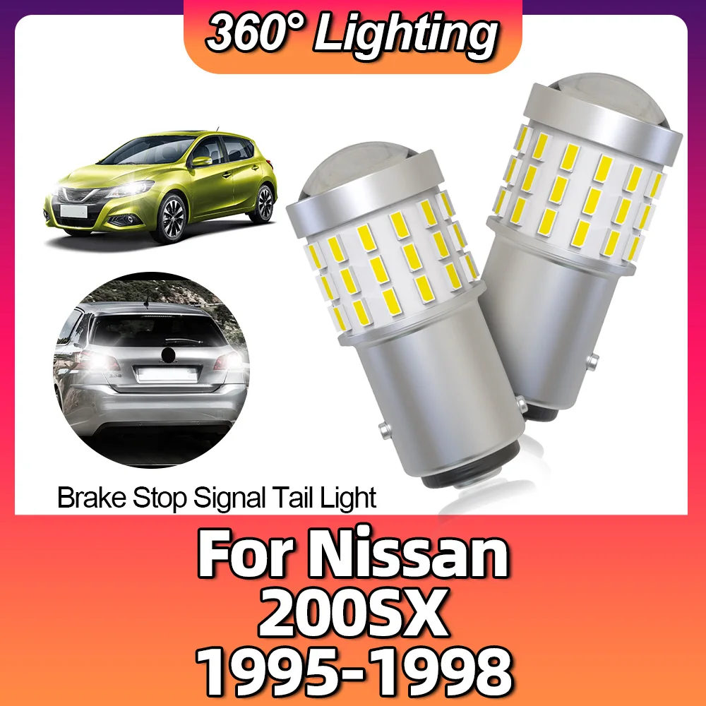 

2PCS 6000K Car LED Bulb BAY15D 1157 P21/5W Brake Stop Signal Tail 3014 Light Reverse Lamps For Nissan 200SX 1995 1996 1997 1998