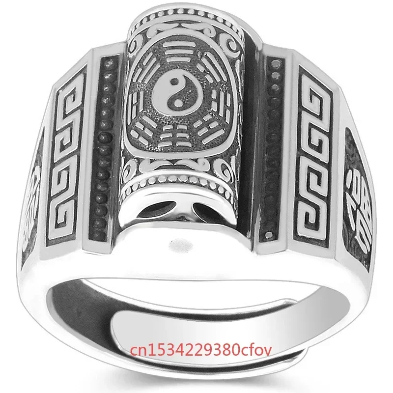 Retro Original Fashion Thai Silver Personality Exquisite Adjustable Ring Hip Hop Trend Handmade Various Styles Punk Gift