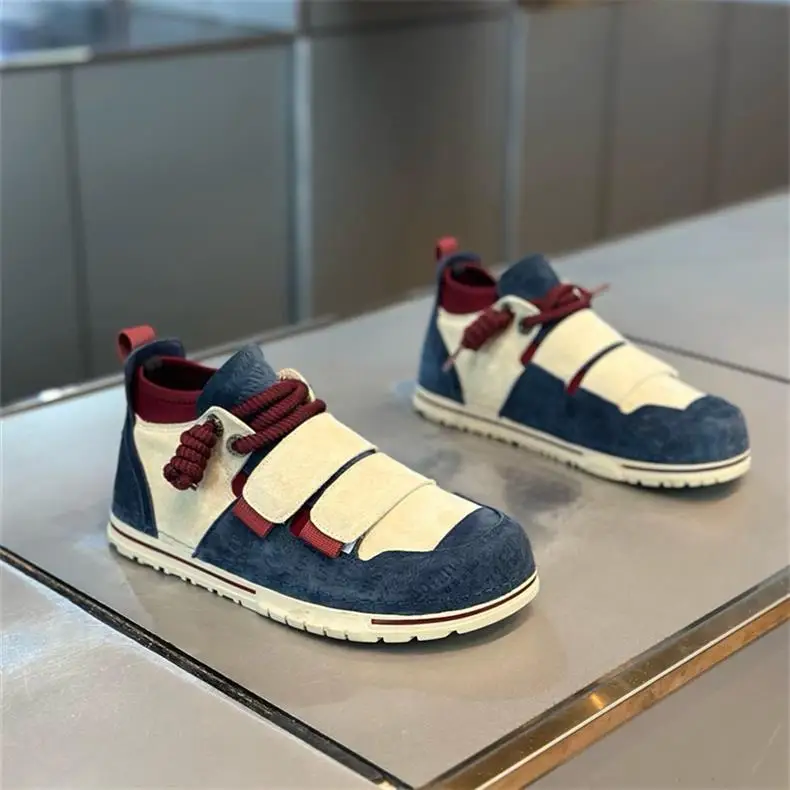 Careaymade-Men Low Top Sneakers Casual Cowhide Leather Height Platform Shoes Mesh breathable Trend Cool Ugly Cute Clown Shoes