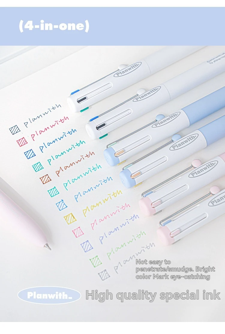 1 x Gelstift, mehrfarbiger Stift mit hohem ästhetischem Wert und mehreren Farben in einem, neutralem Stift, spezieller Markierungsstift für Notizen – Detail 5
