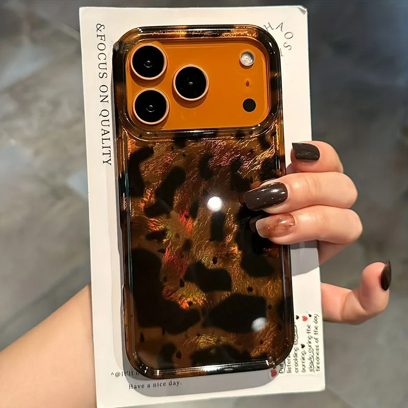 Coque de téléphone Vortex Glaciers, imprimé léopard noir, pour iPhone 17 16 15 14 13 12 11 Pro Max 17Air 16E XS XR X 7 8 Plus