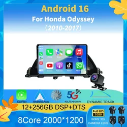 For Honda Odyssey 2010 - 2017 Car Radio Multimedia Video Player GPS Navigation 2 din 8Core Android 16 Auto 2Din CarPlay Auto RDS