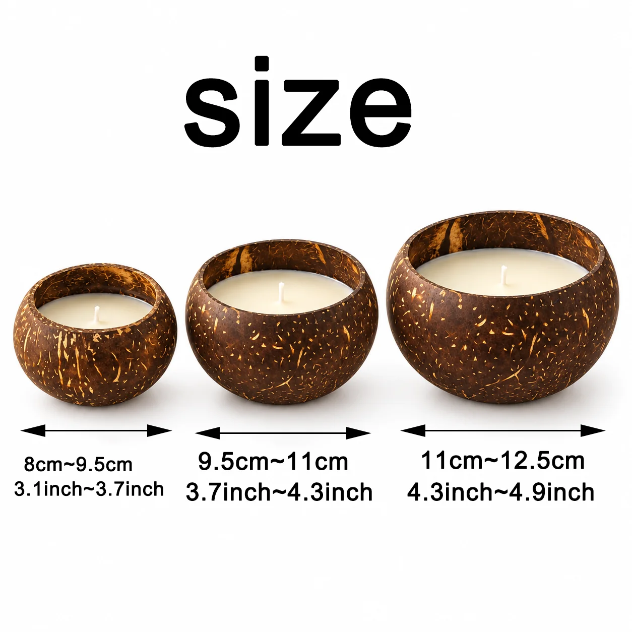 Natural Coconut Shell Candles Home Decorative Scented Candles Suitable for Bedroom, Spa, Wedding, Candlelight Dinner, Table Decoration, and Gifts