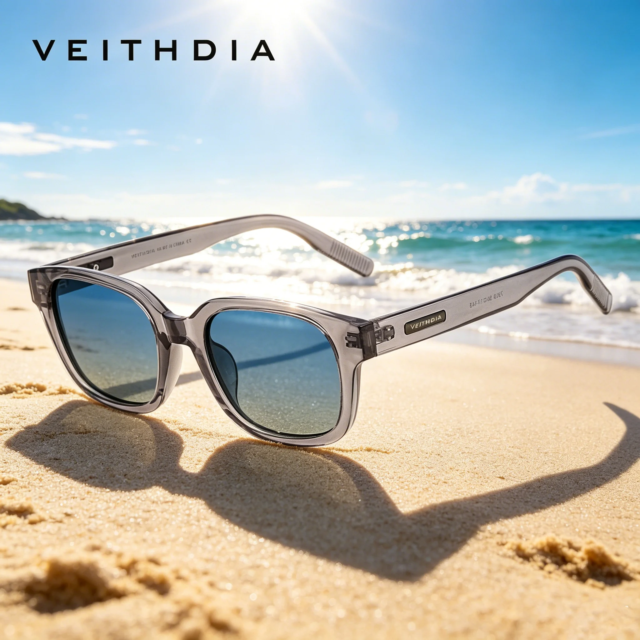 VEITHDIA ブランドアーバンファッションサングラス偏光 UV400 レンズメガネ反射防止 TR90 フレーム眼鏡男性女性 V79T00