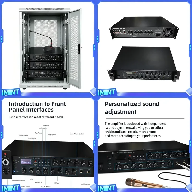 Multi-Functional 6-Zone Public Address FM Broadcast Amplifier with Independent Volume Control