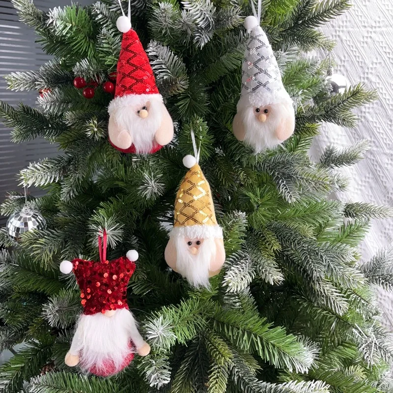 

4Pcs/lot Christmas Gnome Elf Doll Pendant Merry Christmas Decorations for Home Xmas Tree Ornament Navidad Natal New Year 2025