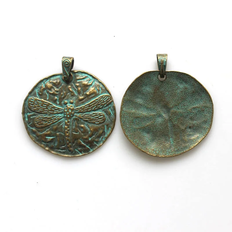 2Pcs Verdigris Patina Large Sea Star Elephant Geometry Round Charms Pendant For DIY Necklace Jewelry Making Supplies