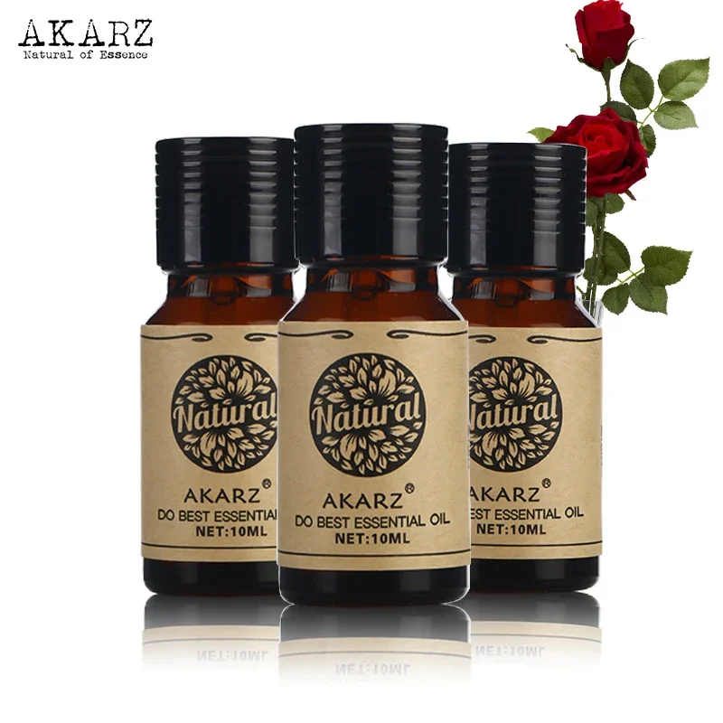 

AKARZ Eucalyptus Coffee Rose Essential Oil Set - Aromatherapy Spa Bath Massage Care - 10ml x3, Skin & Face