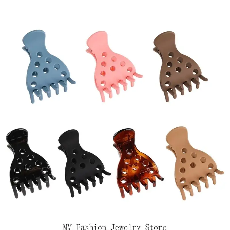 D0UB 7PCS 헤어 클립 클로 세트 Volumizing Curls 주름 없음 수지 헤어 액세서리