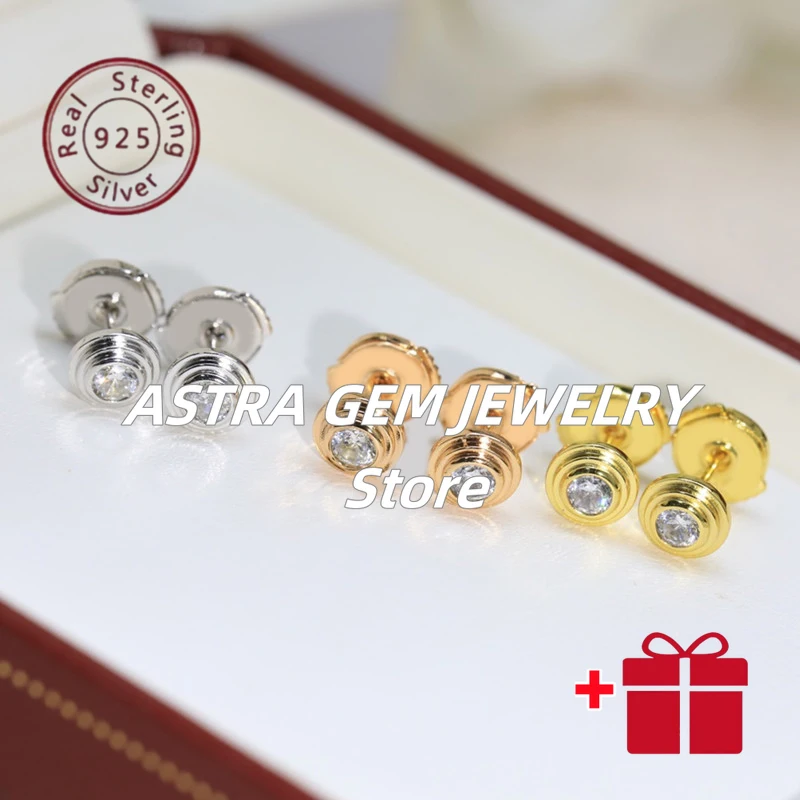 

High-quality S925 silver oval single-diamond ladies' earrings. Daily party multi-functional fashionable jewelry - holiday gift