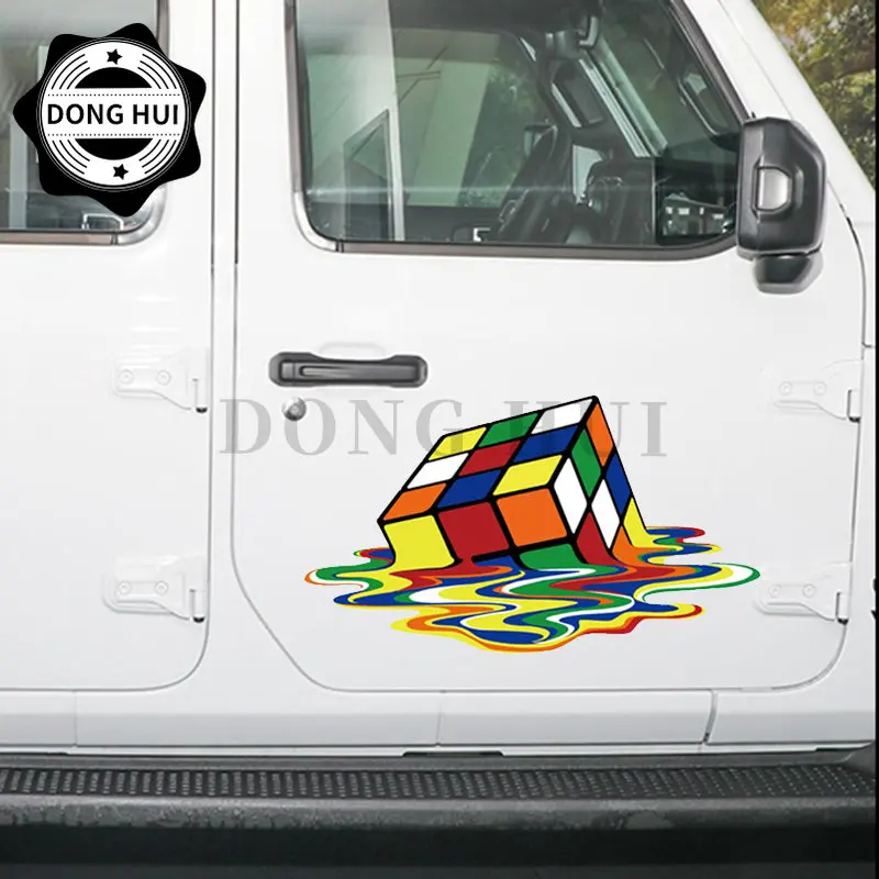 Rubik Cube Sticker Cool Decals for Cars 3X3 Rubik Cube Wall Sticker Vinyl Dirt Bike Motorcycle Fridge Laptop Decals