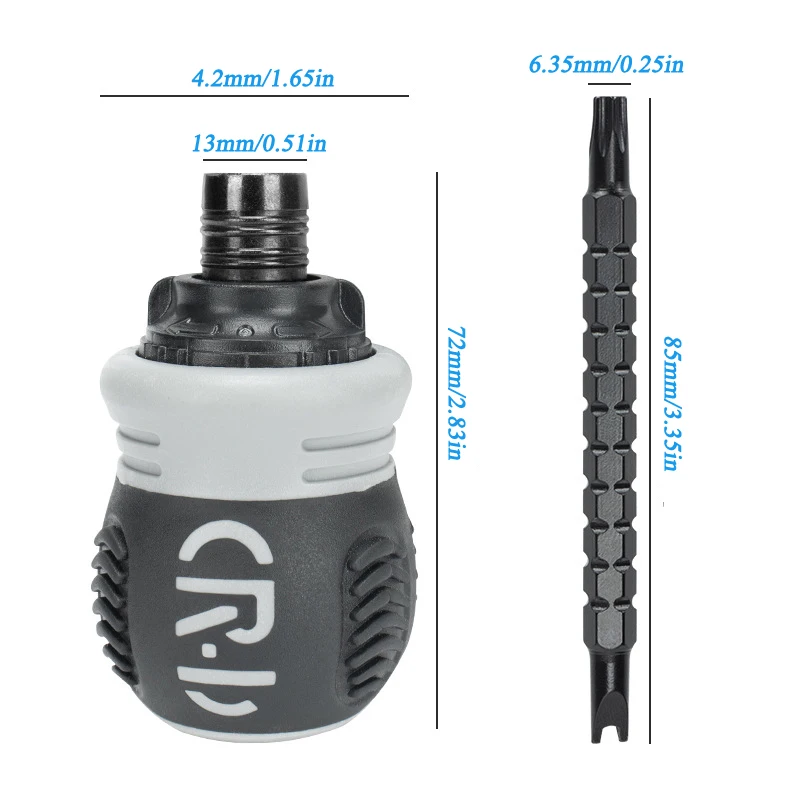 Mini destornillador de trinquete 13 en 1, juego de mango giratorio Crv, multiherramienta magnética tipo U Y en forma de cruz Phillips, cabeza triangular Torx