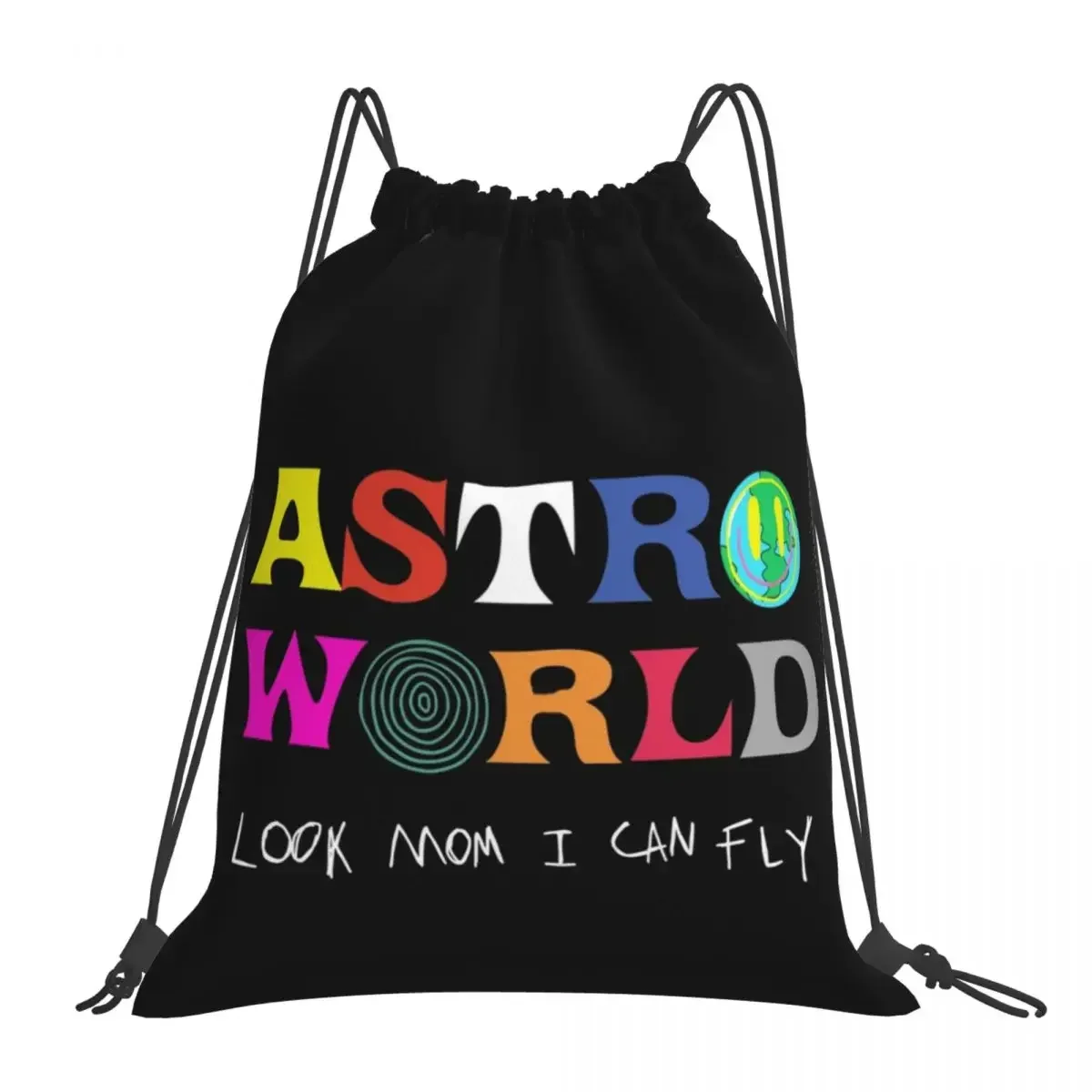 ASTROWORLD Look Mum I Can Fly Backpacks Portable Drawstring Bags Drawstring Bundle Pocket Sports Bag Book Bags For Man Woman