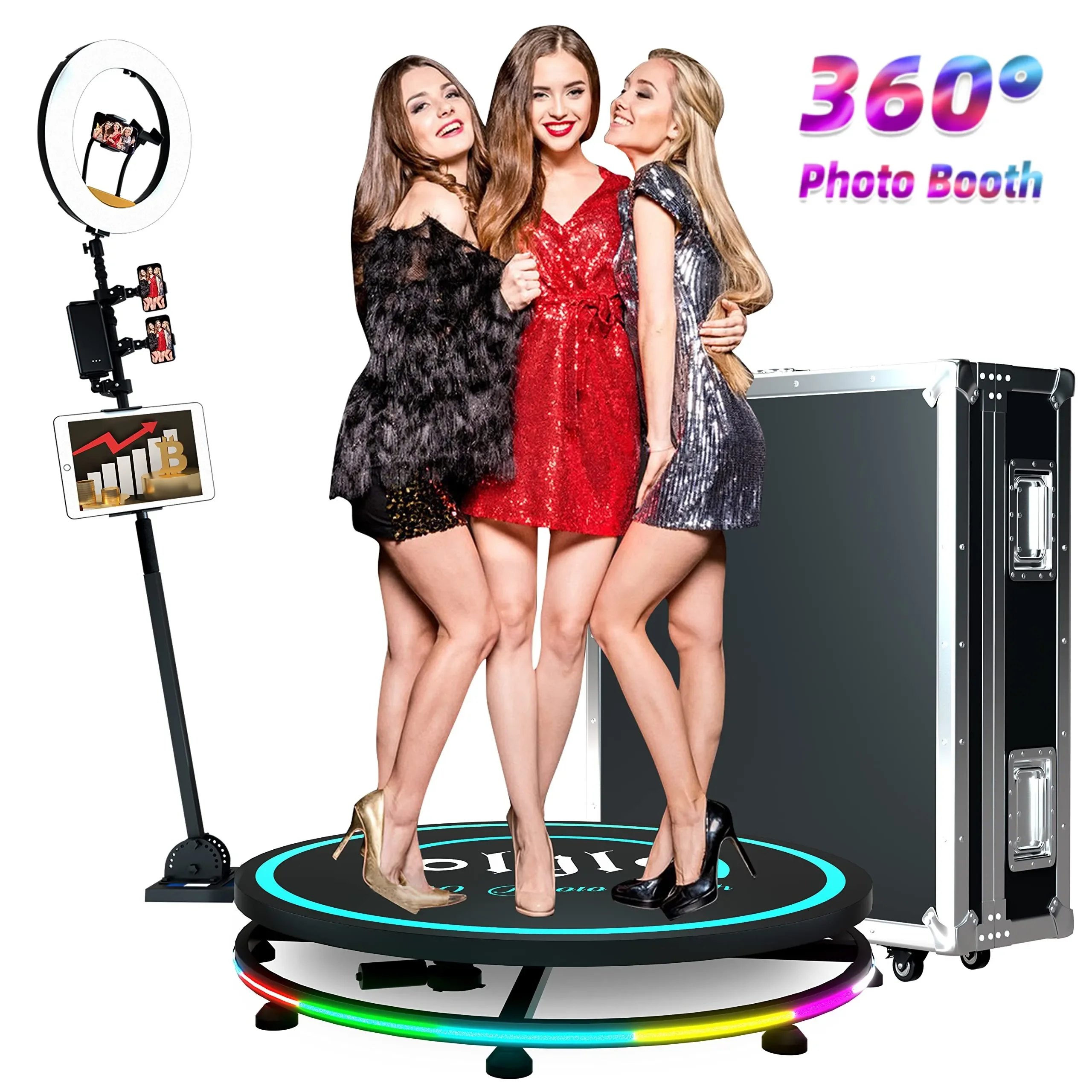 

360 Photo Booth Machine Remote Control Automatic Slow Motion 360 Spin Camera Video Booth for Party Wedding