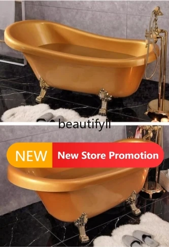 

E132 European-style concubine household adult free-standing acrylic mosaic pearlescent bathtub small bathtub