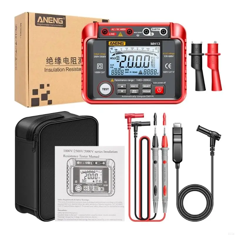 

02DC CESSECTER METER ИЗМЕРЕНИЕ Прибор MH13 Digital Meghommeter Ohm Tester