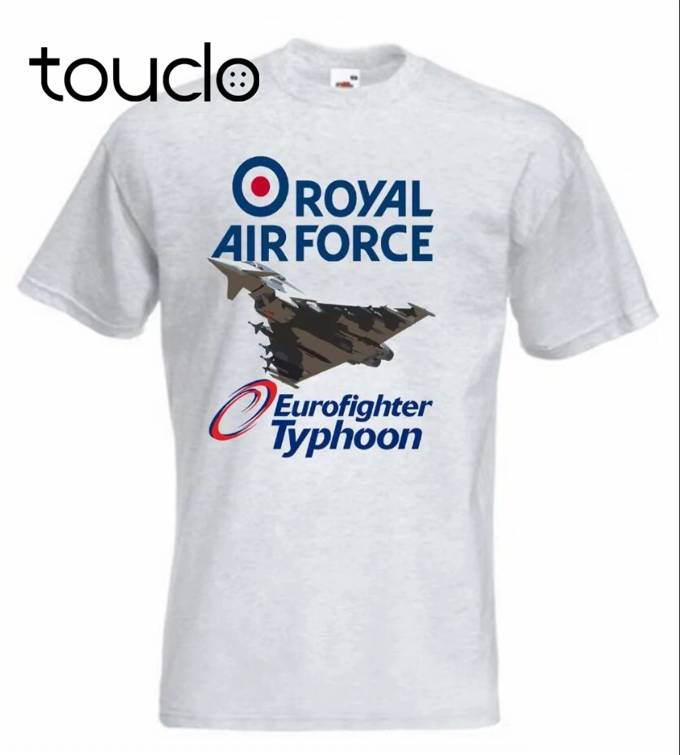 Raf Eurofighter Typhoon Tshirt Grey Raf Sweatshirt Summer Style Brand Casual O-Neck Male Tops & Tees Printing on T Shirts