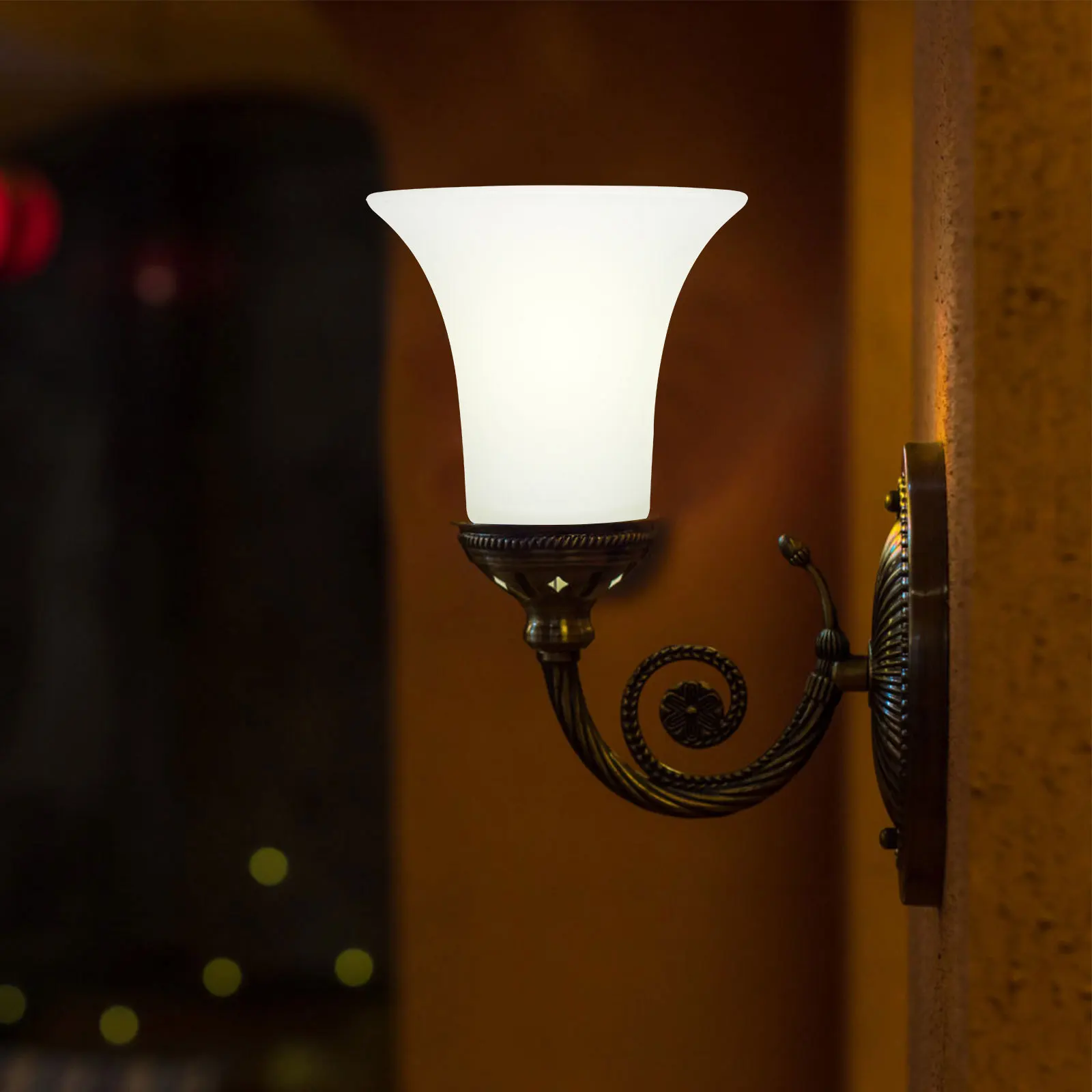 

Frosted Glass Wall Lamp Shade Premium Craft Decorative Light Cover for Bedroom Living Room Ceiling Chandelier Floor Lamp